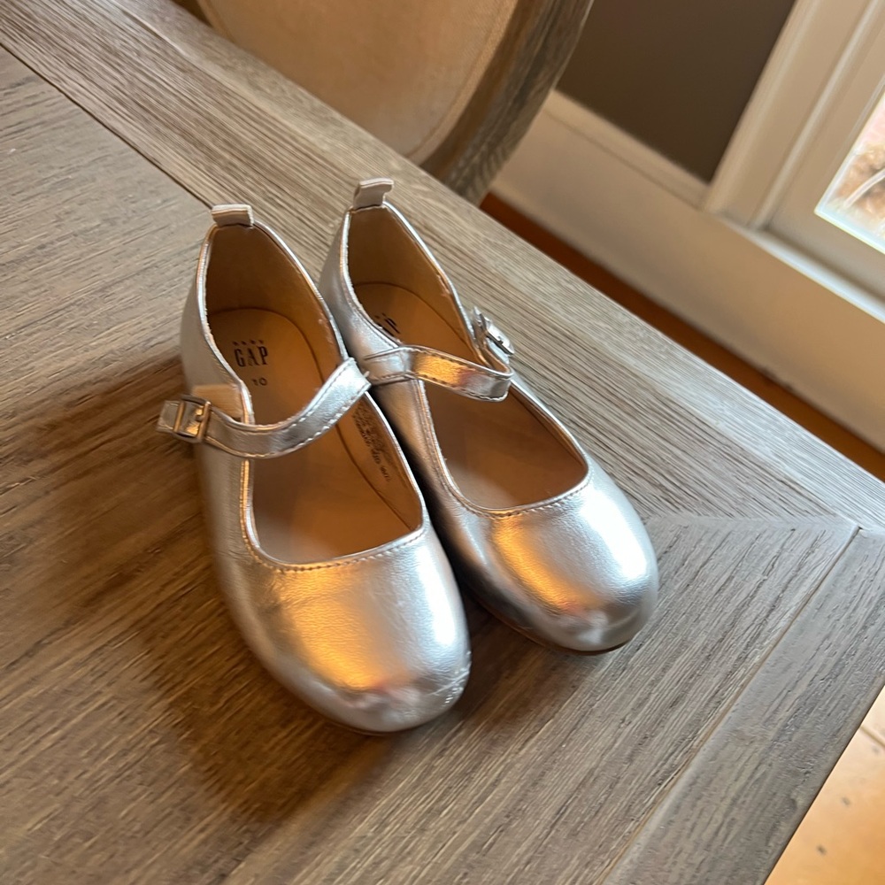 GAP Kids Silver Mary Jane Shoes